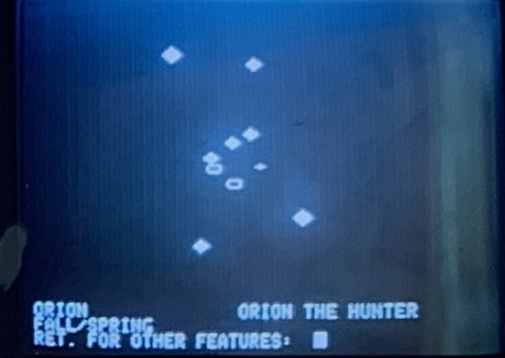 Orion Constellation Apple II graphic CSULB 1982